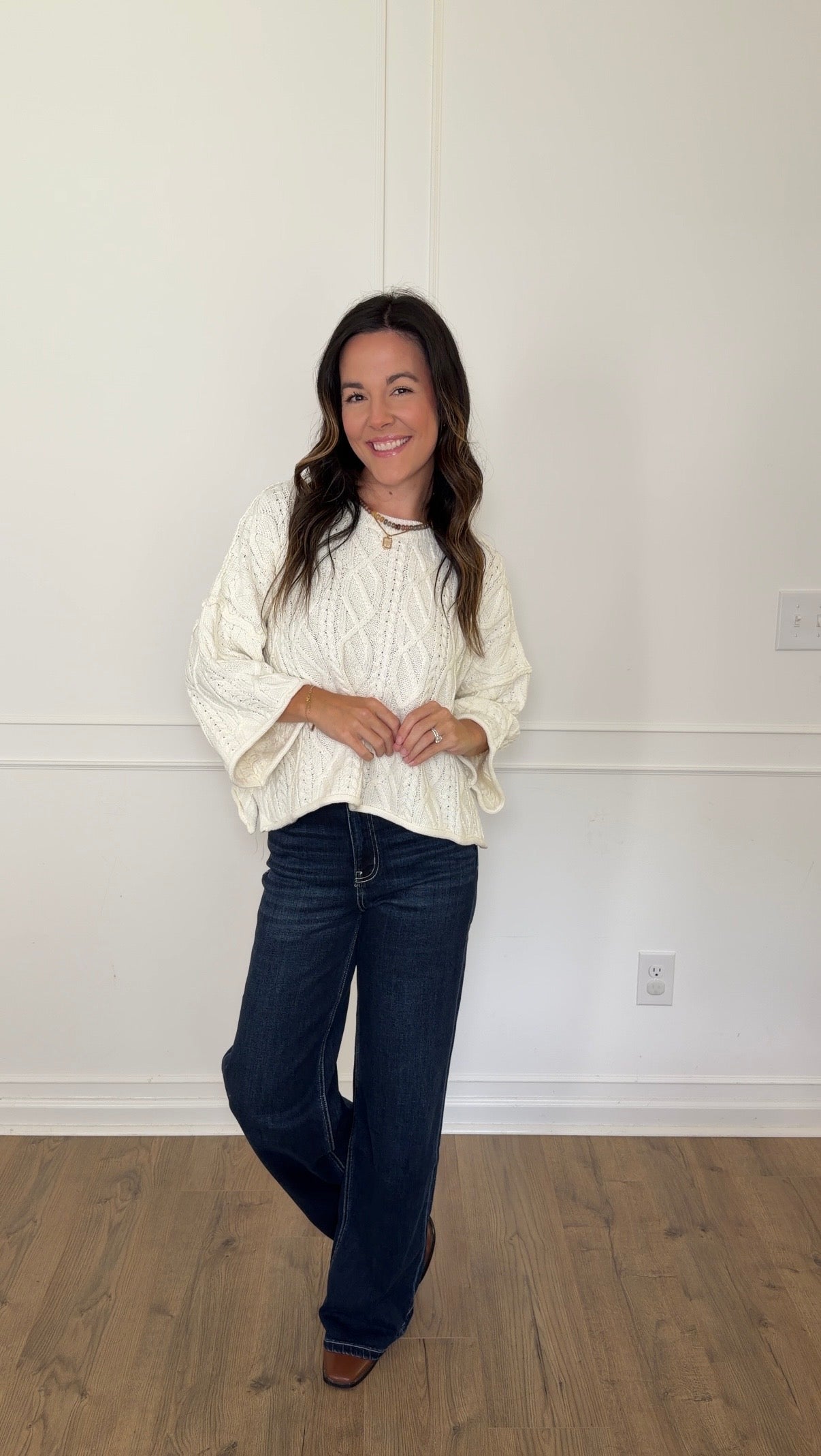Carmen Cable Knit Sweater - Cream