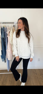 Amber Reversible Mock Neck Sweatshirt - Light Grey