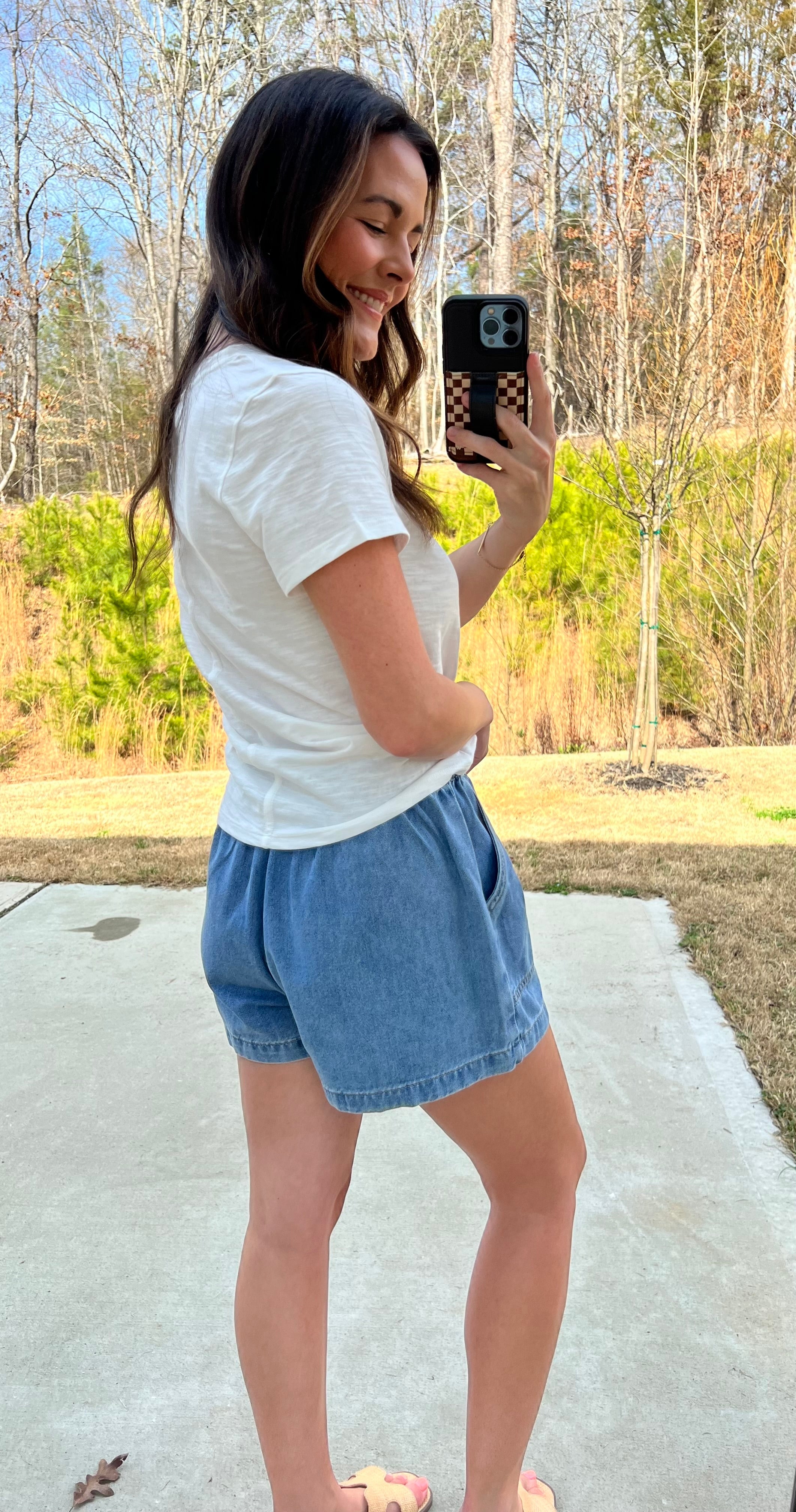 Fallon Drawstring Shorts - Light Wash