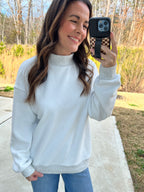 Amber Reversible Mock Neck Sweatshirt - Light Grey