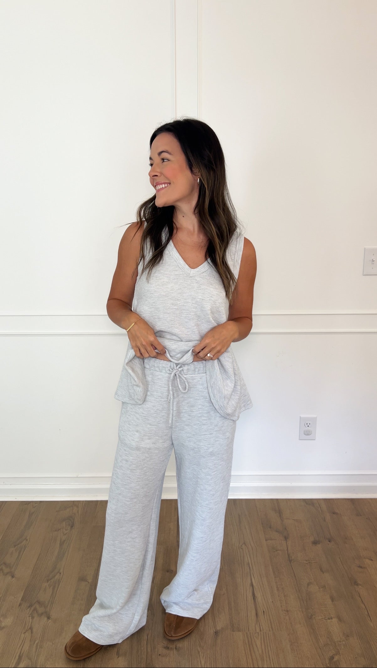 Avery Drawstring Pants - Light Grey