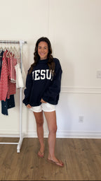 Jesus Mock Neck - Navy