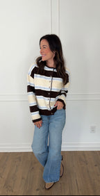 Kamryn Cardigan - Brown/Blue