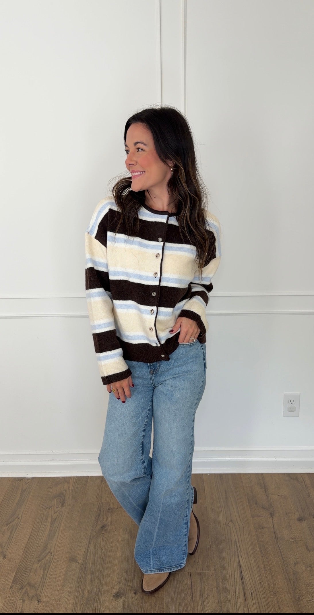 Kamryn Cardigan - Brown/Blue