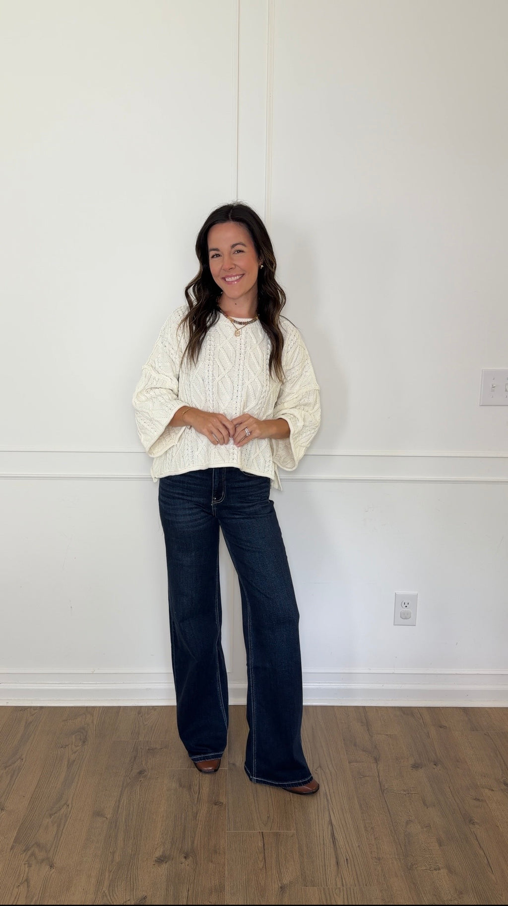 High Rise Wide Leg Jeans - Dark Wash