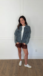 Marci Oversized Denim Jacket - Washed Denim