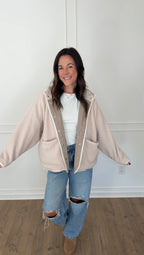 Reversible Gingham Jacket - Cream/Brown