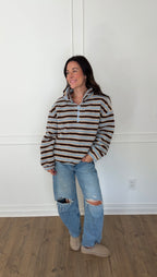 Spencer Striped Pullover - Blue/Brown