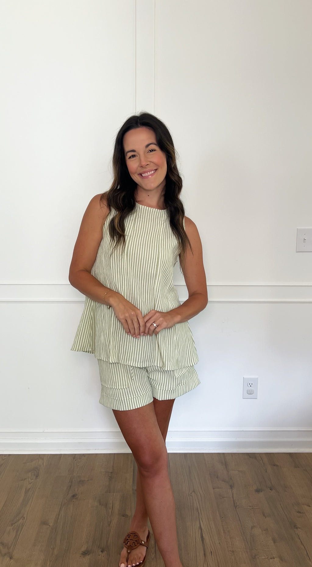Heidi Striped Top - Sage