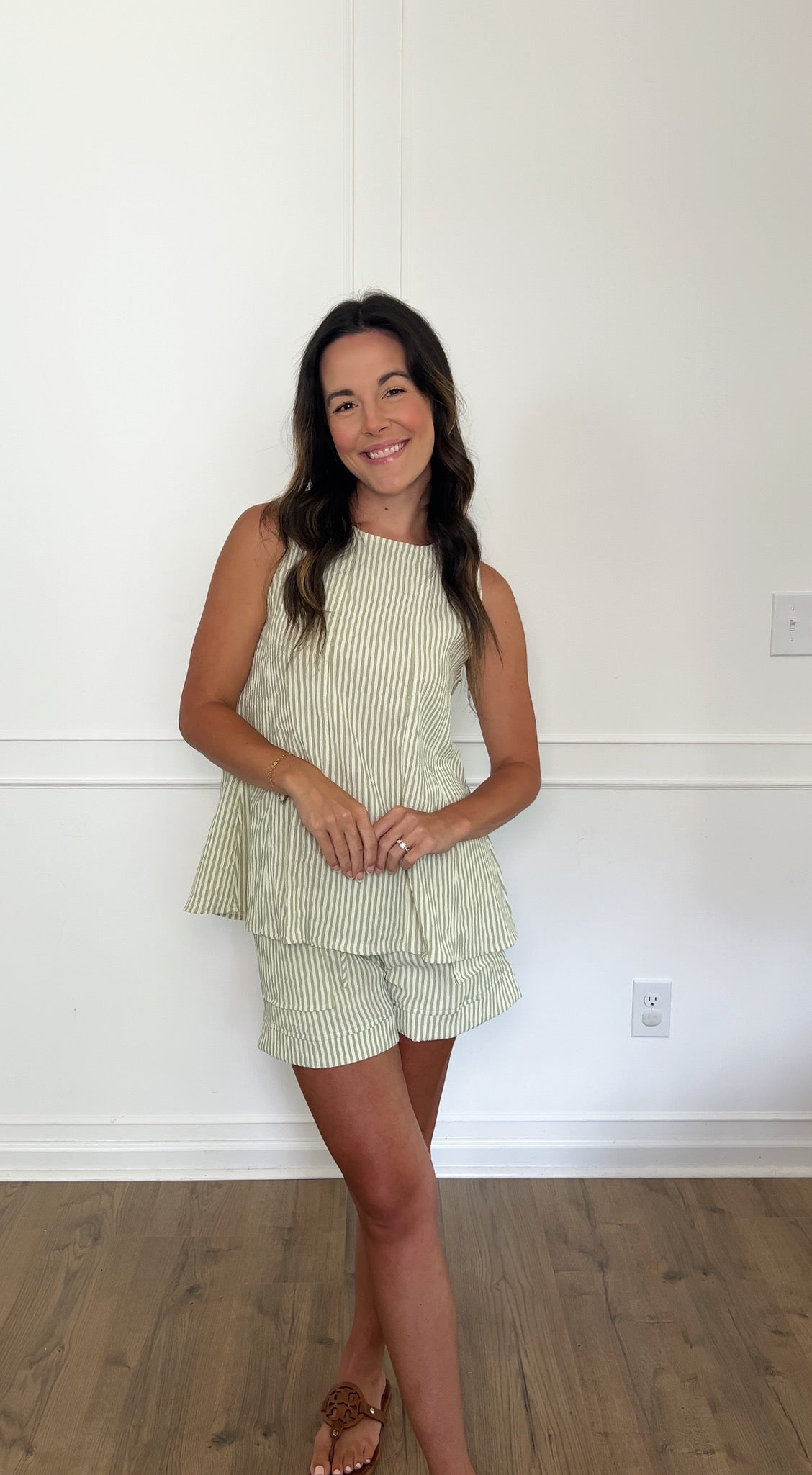Heidi Striped Top - Sage