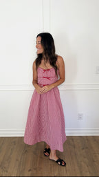 Picnic Bow Dress - Red