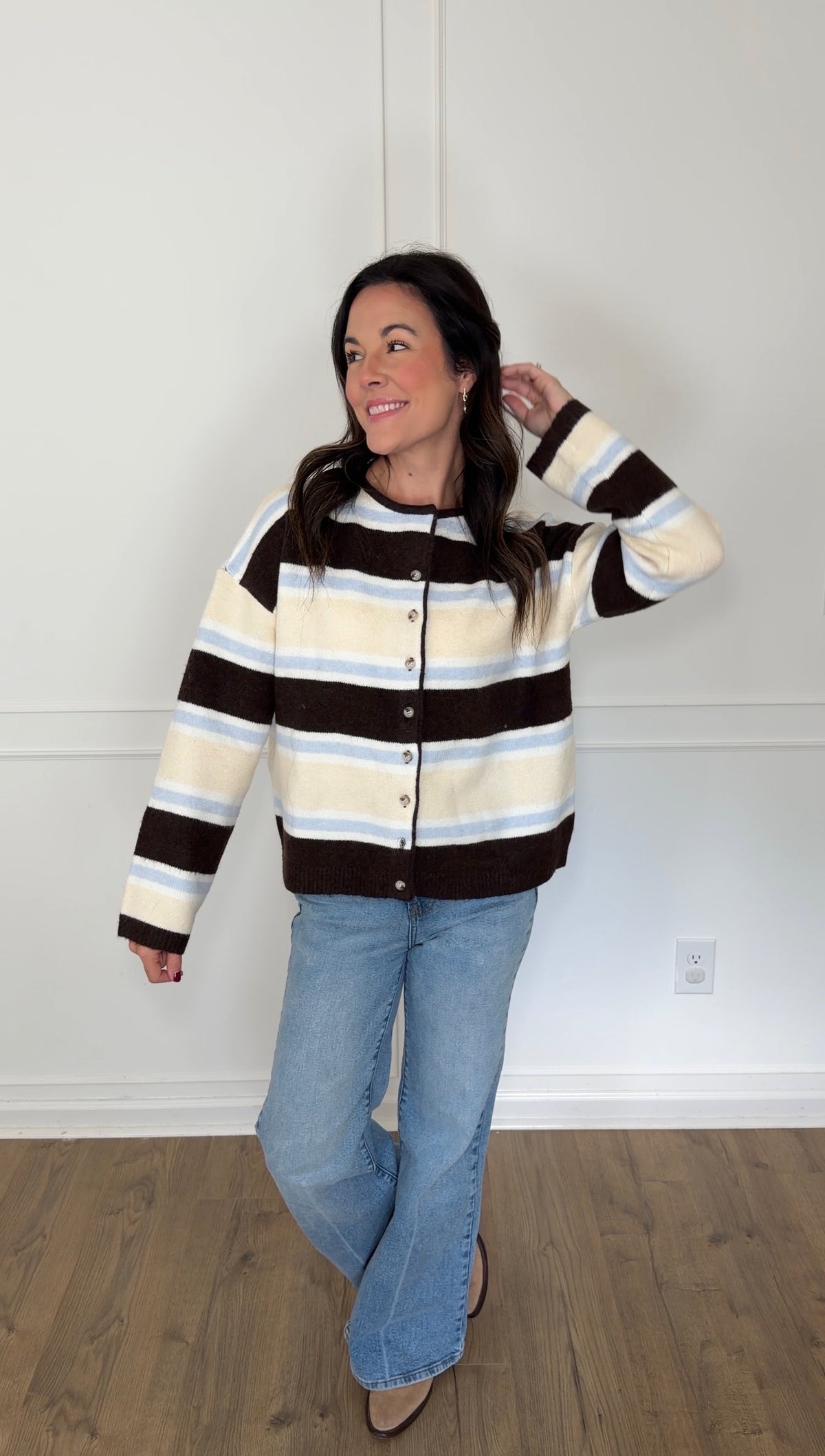 Kamryn Cardigan - Brown/Blue