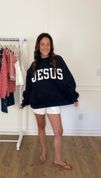Jesus Mock Neck - Navy