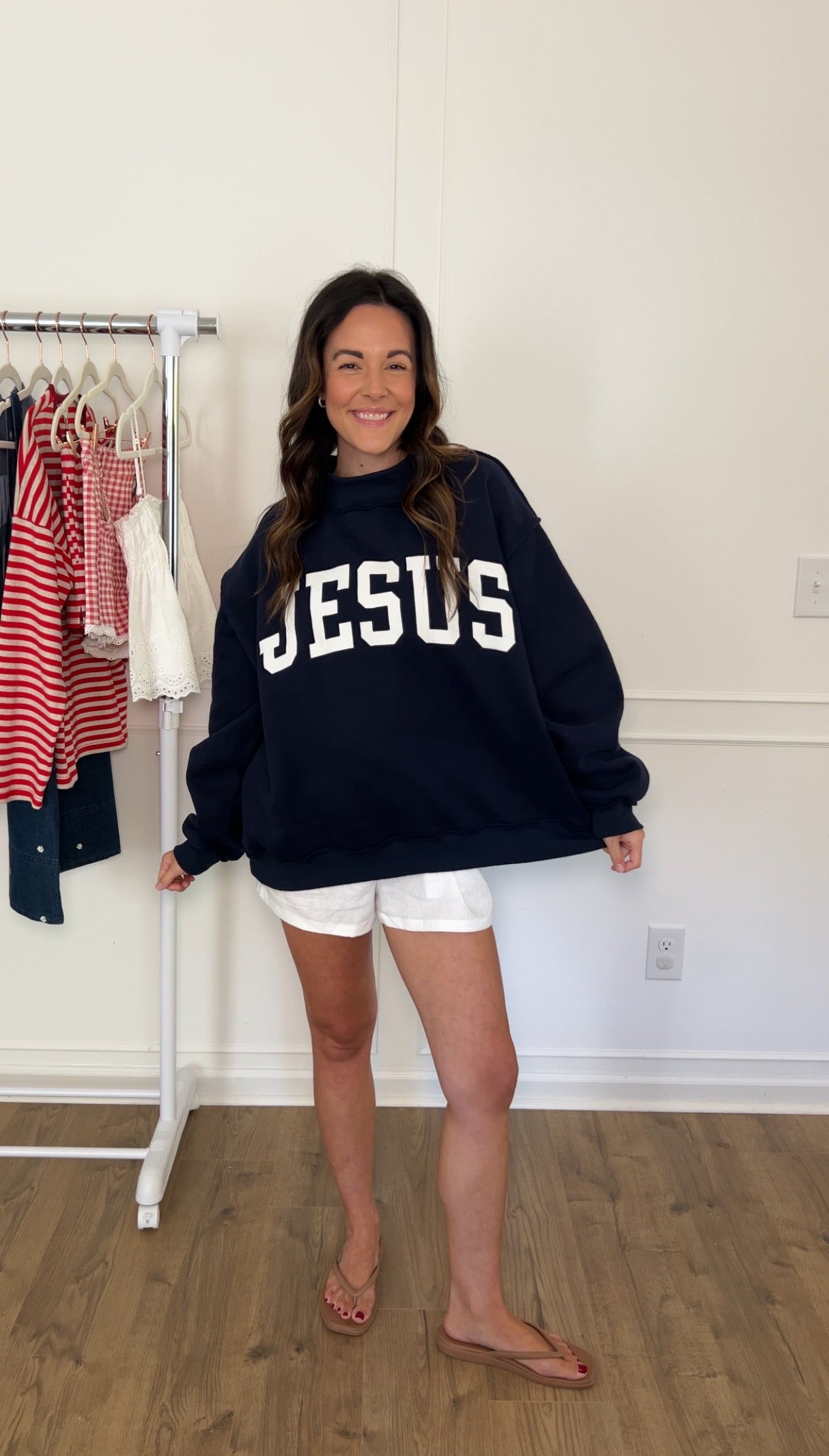 Jesus Mock Neck - Navy
