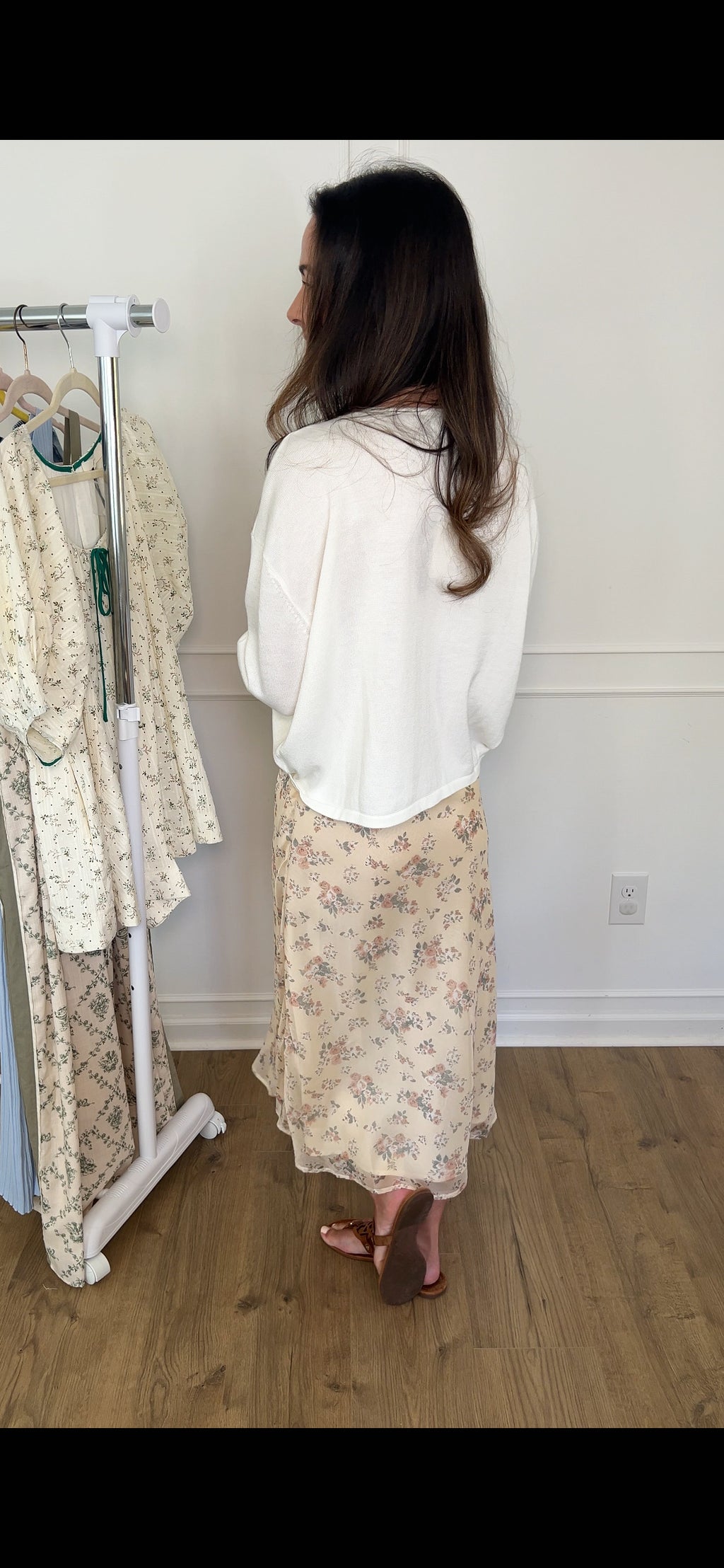 Pressley Floral Midi Skirt - Buff Yellow