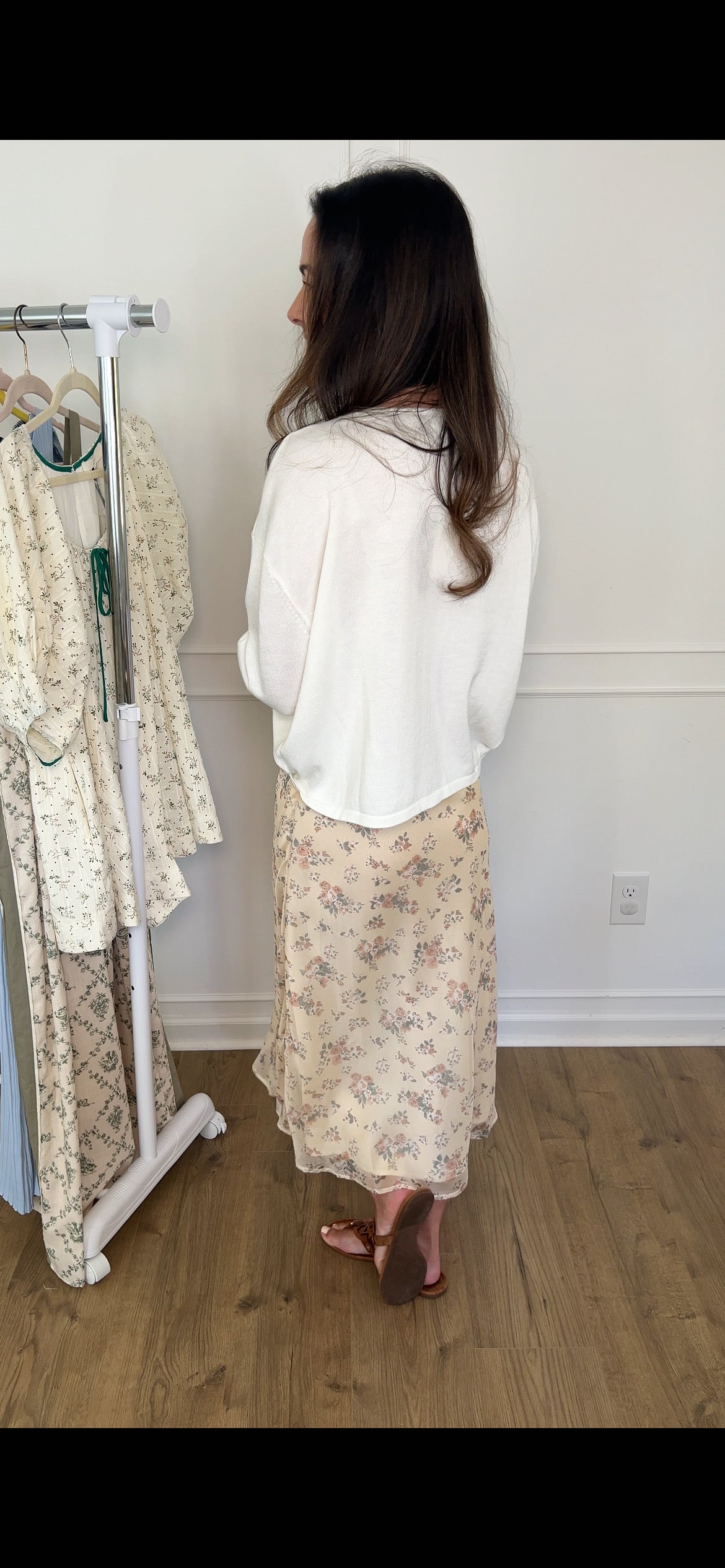 Pressley Floral Midi Skirt - Buff Yellow