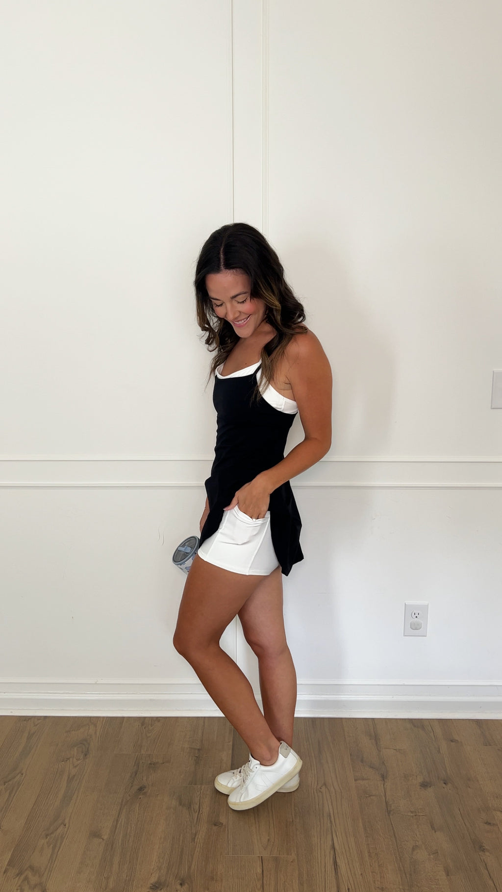 Dara Double Layered Athletic Dress - Black