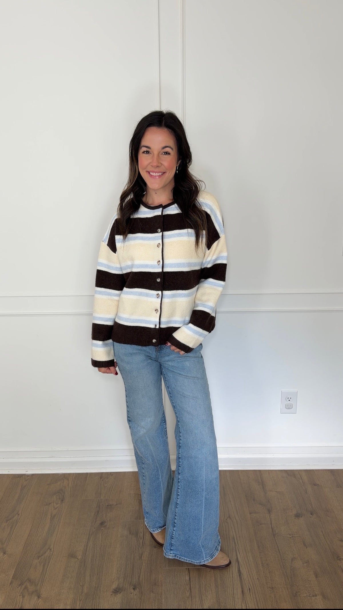 Kamryn Cardigan - Brown/Blue
