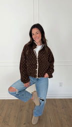 Polka-Dot Sherpa Jacket - Chocolate