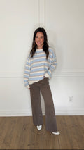 Grayson Striped Sweater - Sky/Cream