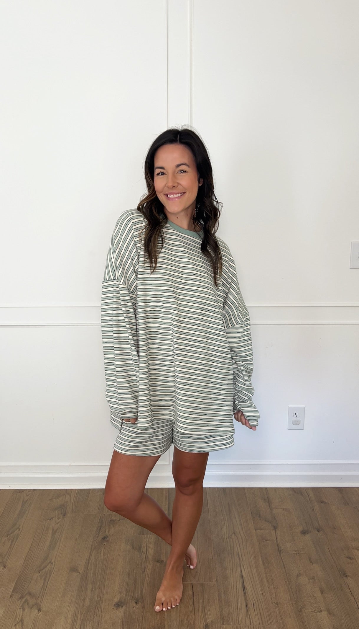 Morgan Oversized Long Sleeve Top - Mint