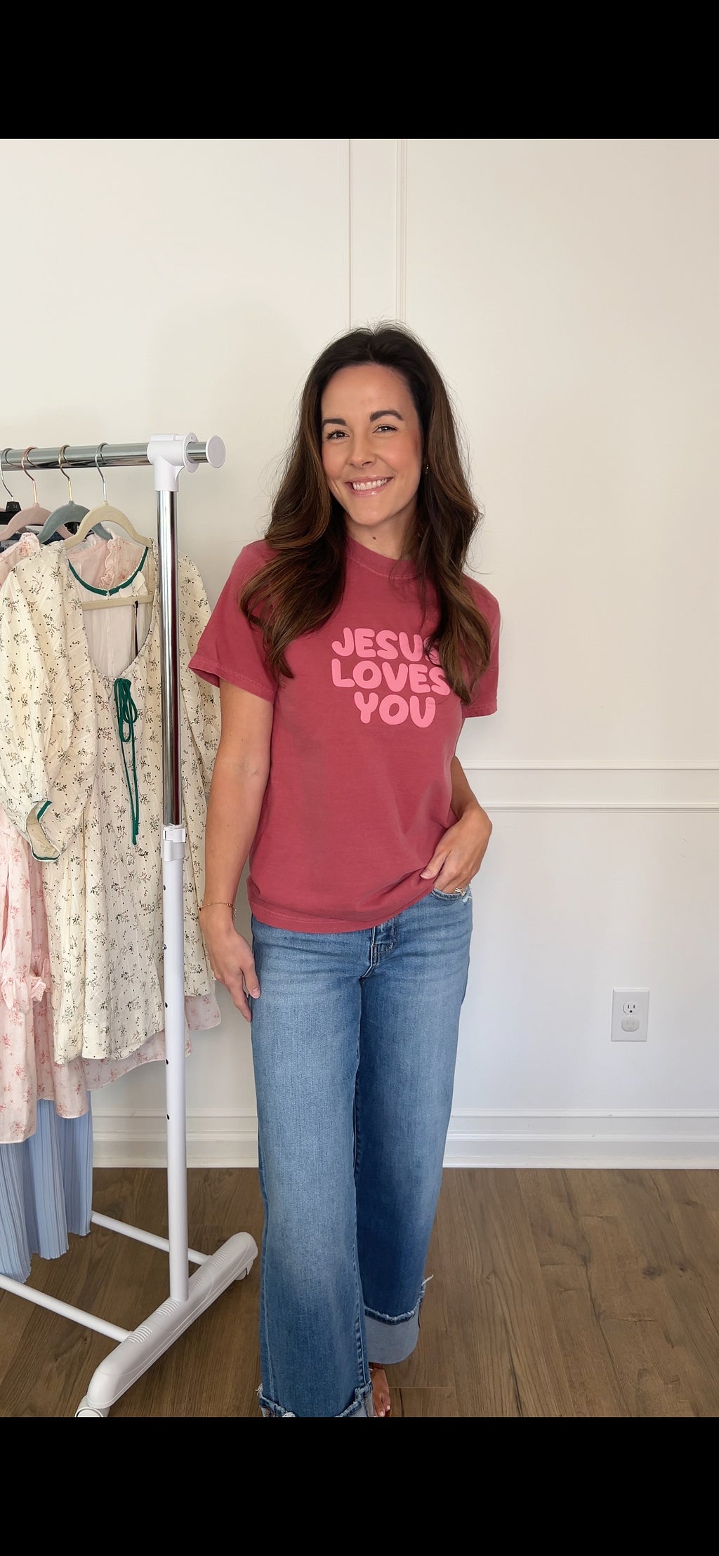 Jesus Loves You Tee - Crimson