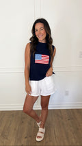Knit Flag Sweater - Navy