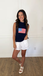 Knit Flag Sweater - Navy