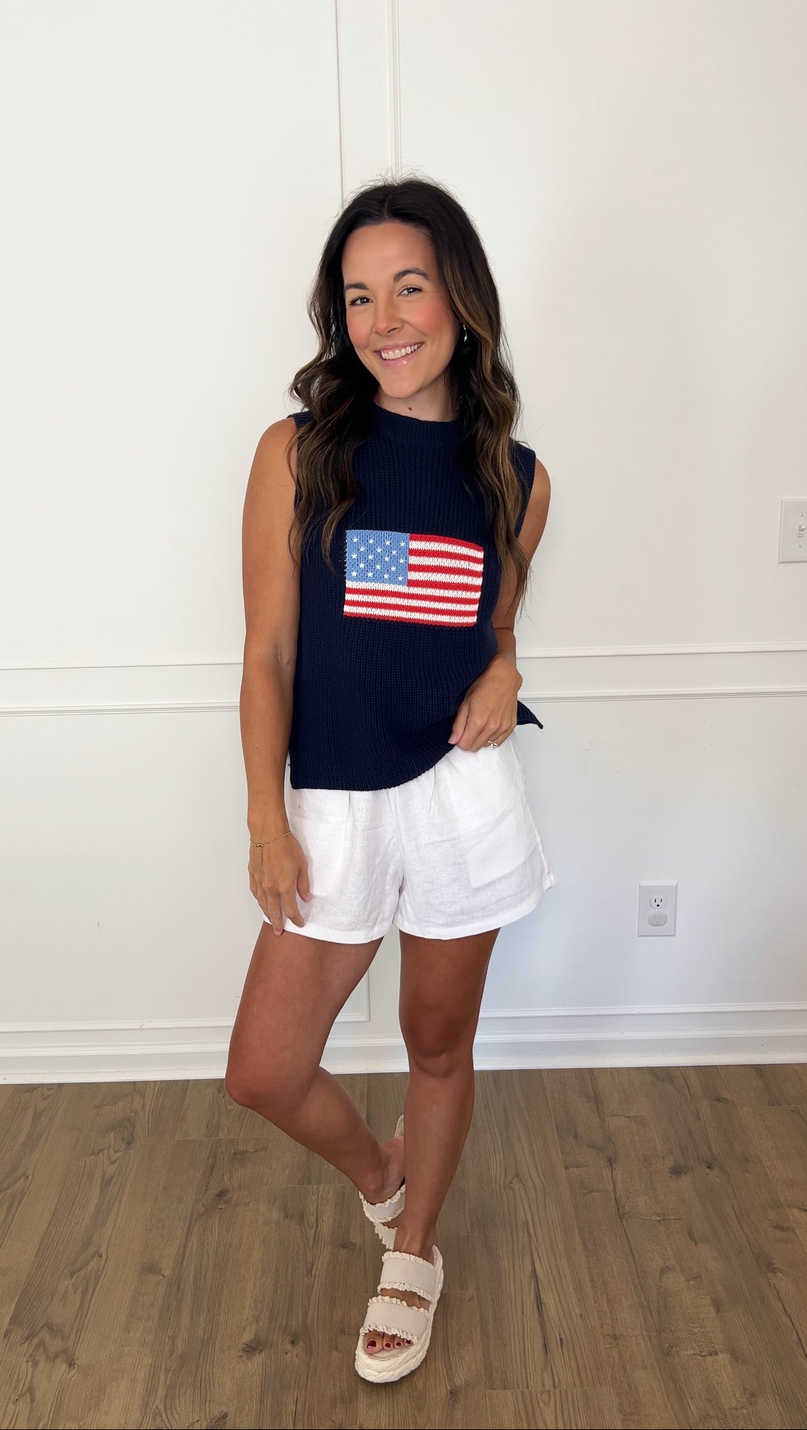 Knit Flag Sweater - Navy