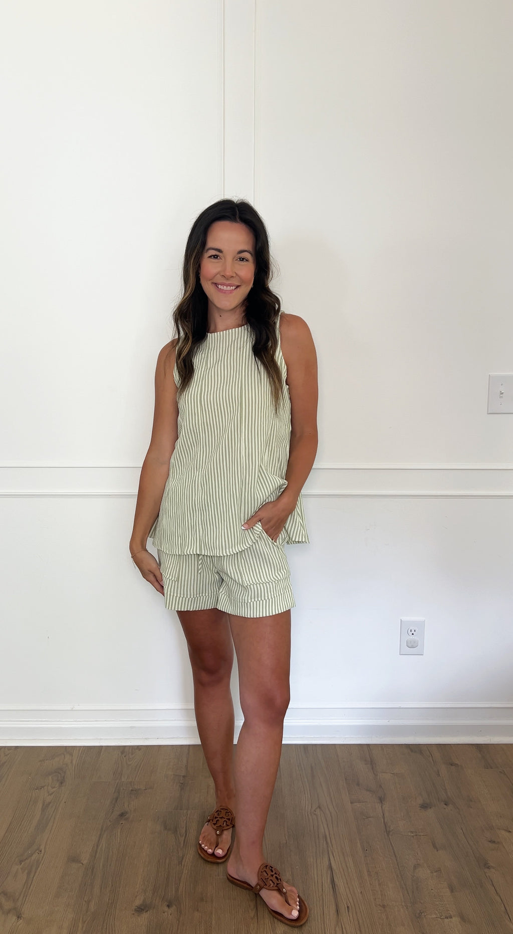 Heidi Striped Top - Sage