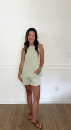 Heidi Striped Top - Sage