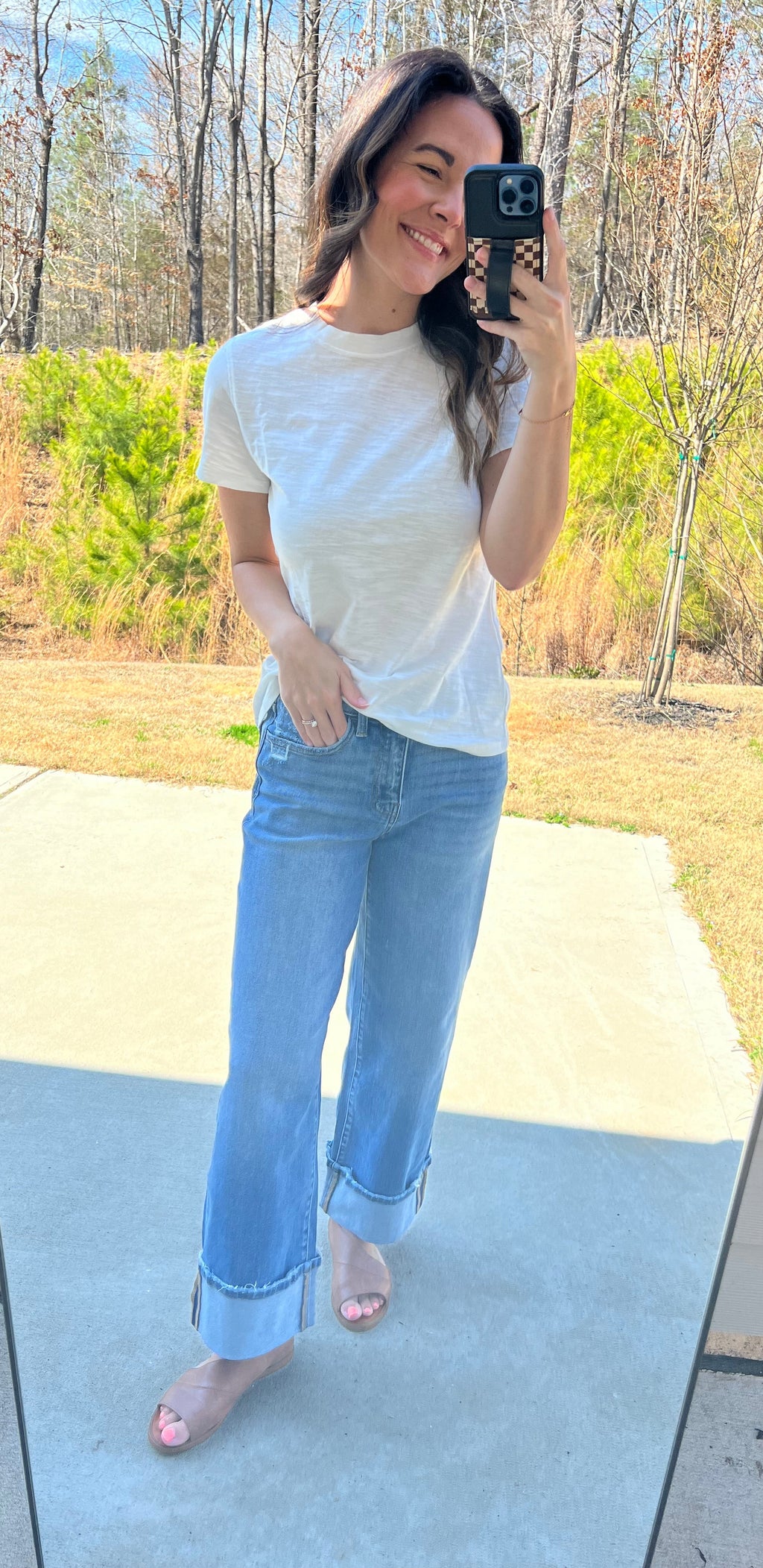 Charlotte High Rise Cuffed Jeans - Medium Wash