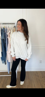 Amber Reversible Mock Neck Sweatshirt - Light Grey