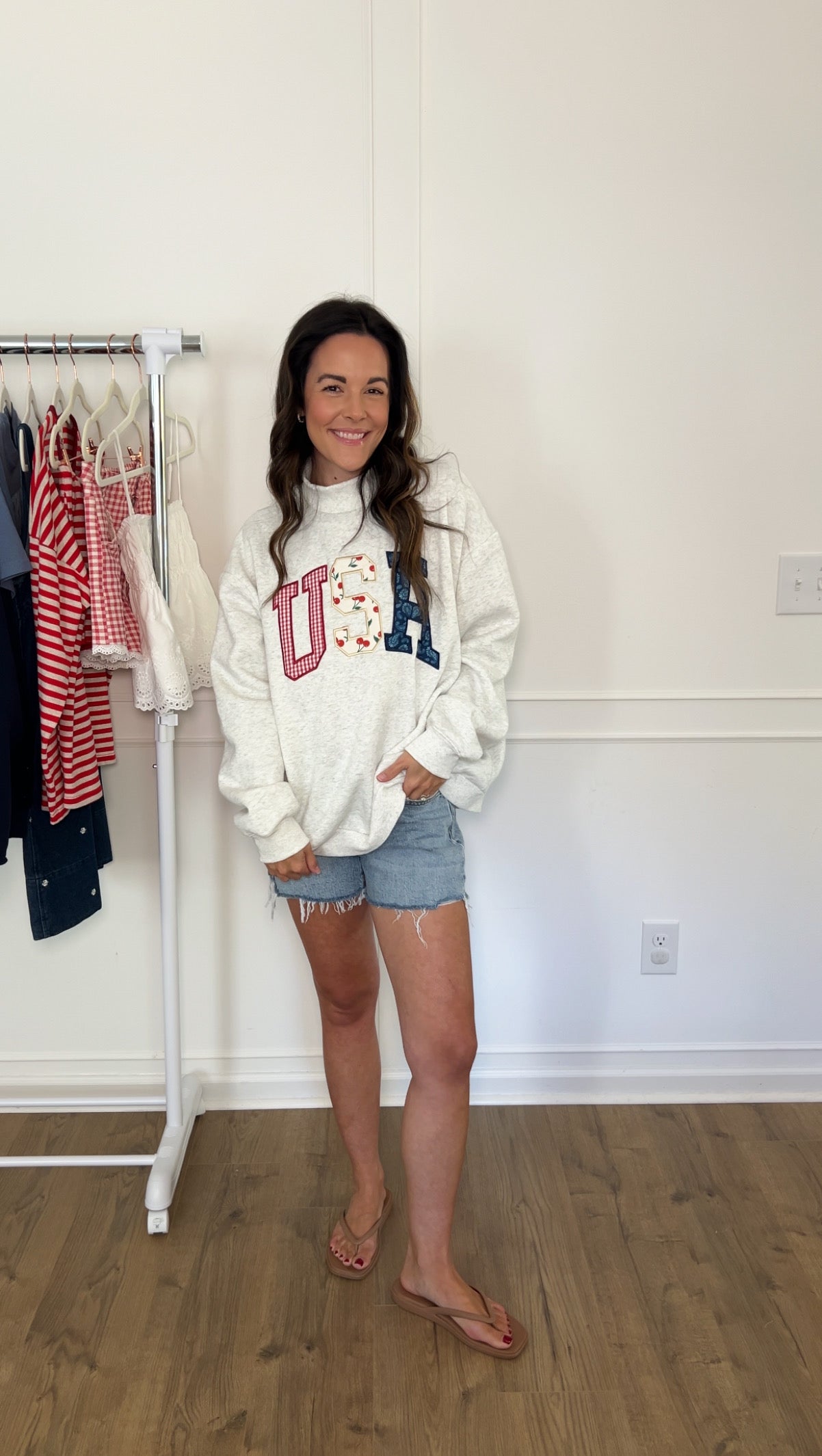 USA Embroidered Mock Neck