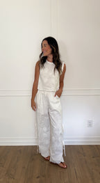 Delilah Embroidered Pants - Off White