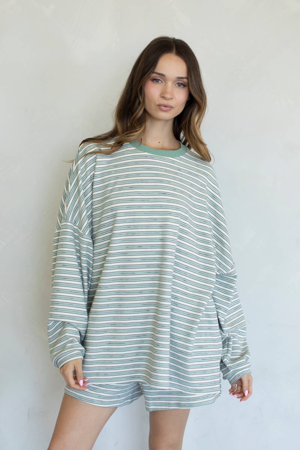 Morgan Oversized Long Sleeve Top - Mint